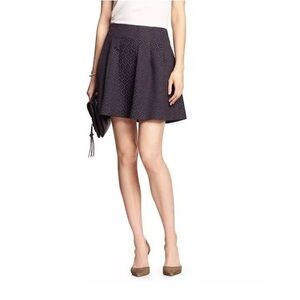 BANANA REPUBLIC Pleated Skirt Lined With Pockets A-line Navy/Black Size 10 NEW